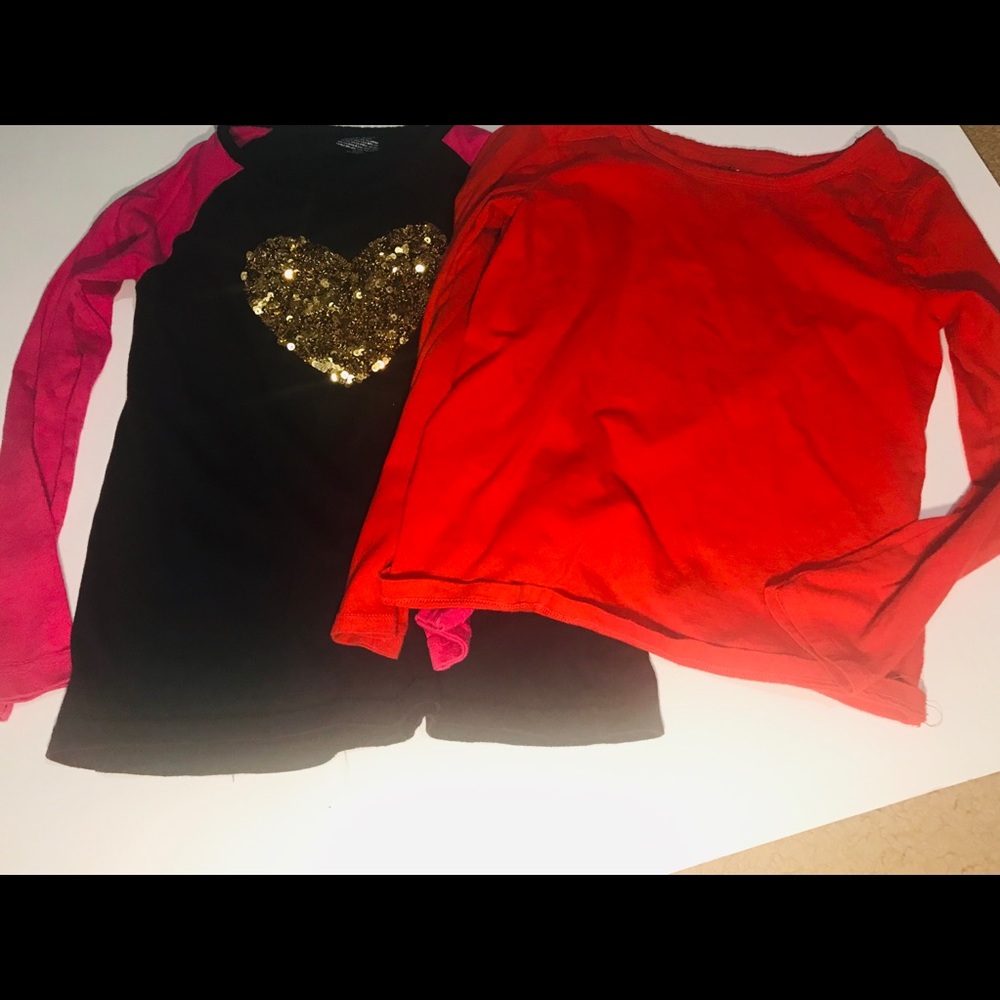 Girl Size Large 10-12 Lot of two long sleeve pullover T-shirts